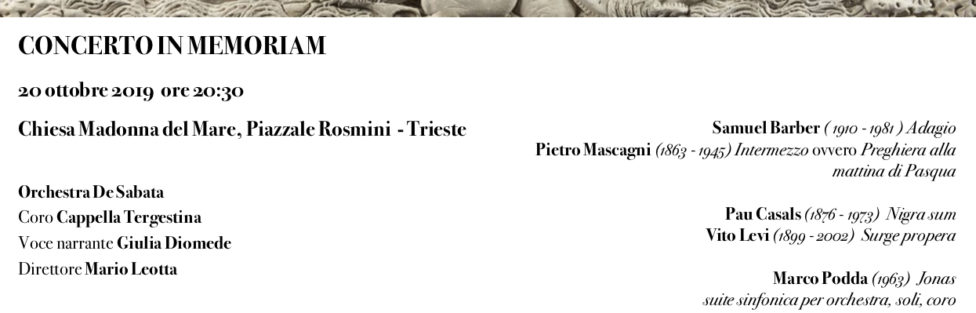 20/10/2019 – Concerto In Memoriam